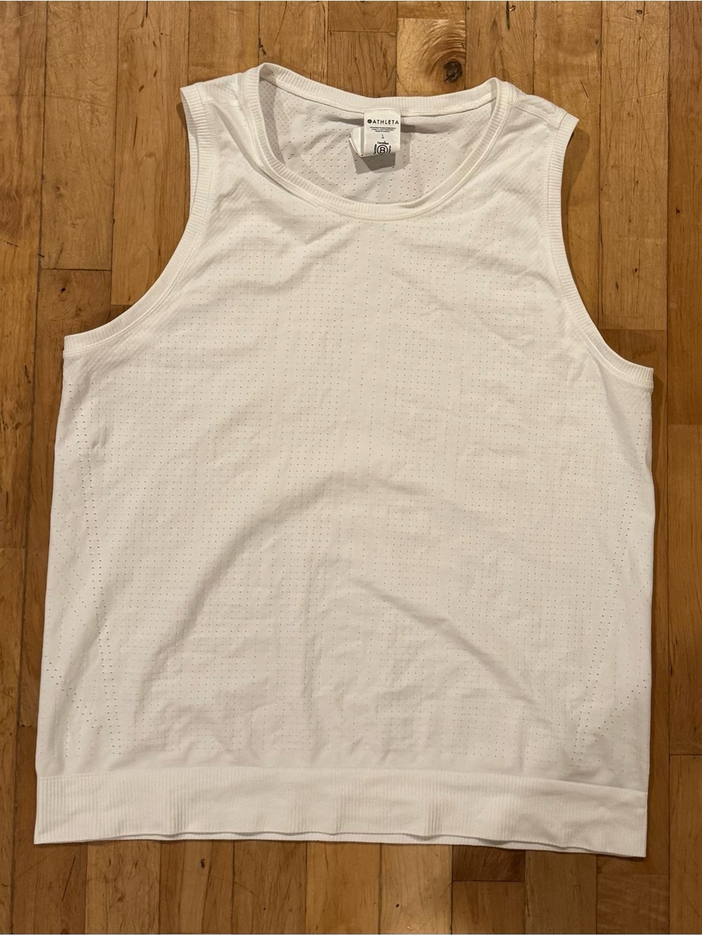 Athleta White Preforated Tank